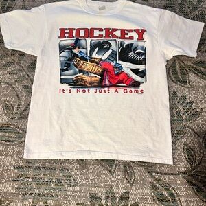 Vintage Anvil White Hockey Graphic Tee